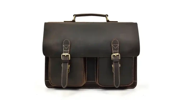 mens brown leather messenger bag