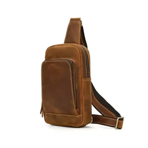 mens leather chest bag