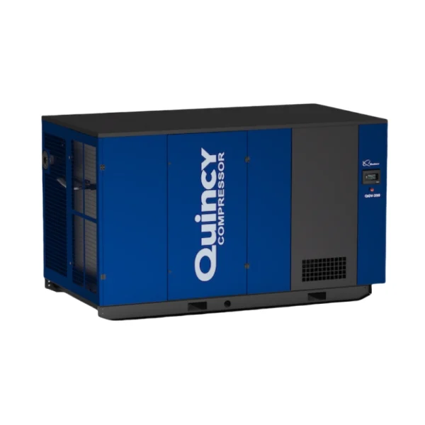 Quincy QGV Series 40-400 HP Variable Speed Rotary Screw Air Compressors available at Vero Wholesale.